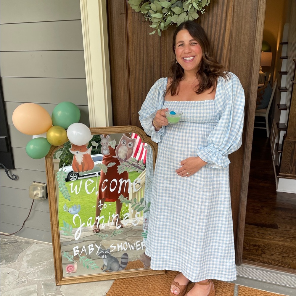 Atlanta Linen Dress in Blue Vichy